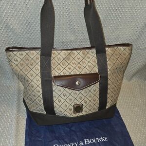 Dooney & Bourke Brown and Tan Logo Tote